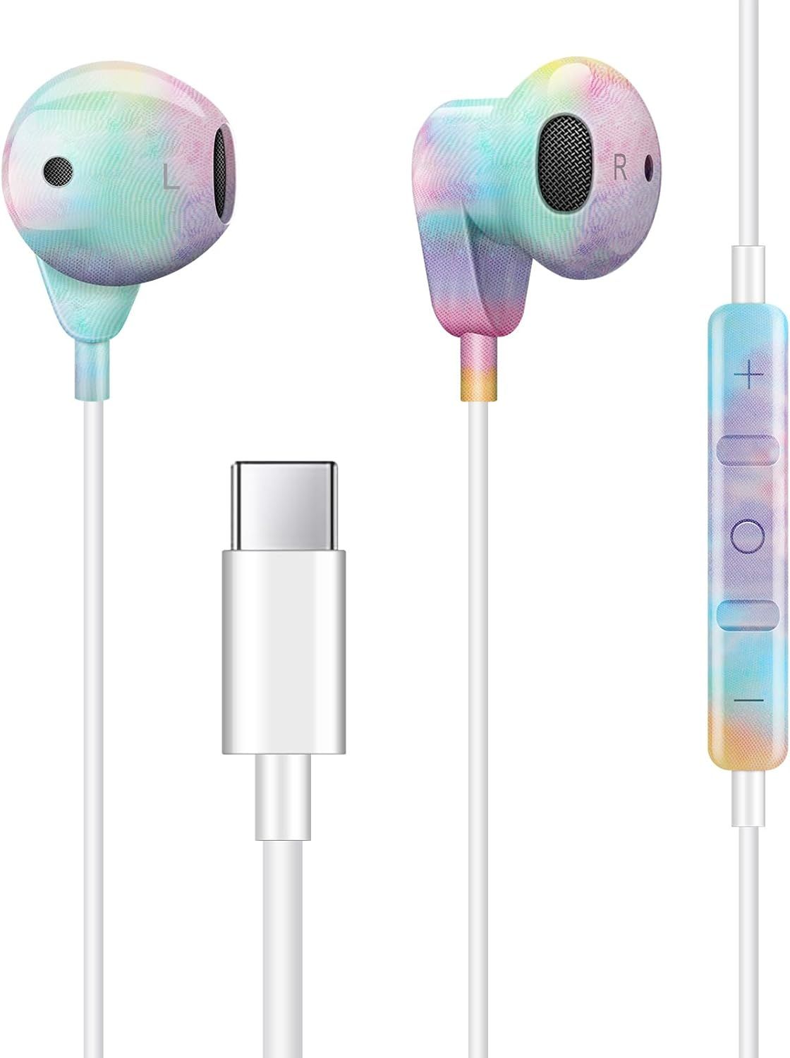 KALANKA USB C Earbuds for Samsung S24, A53, A34, S21 & More