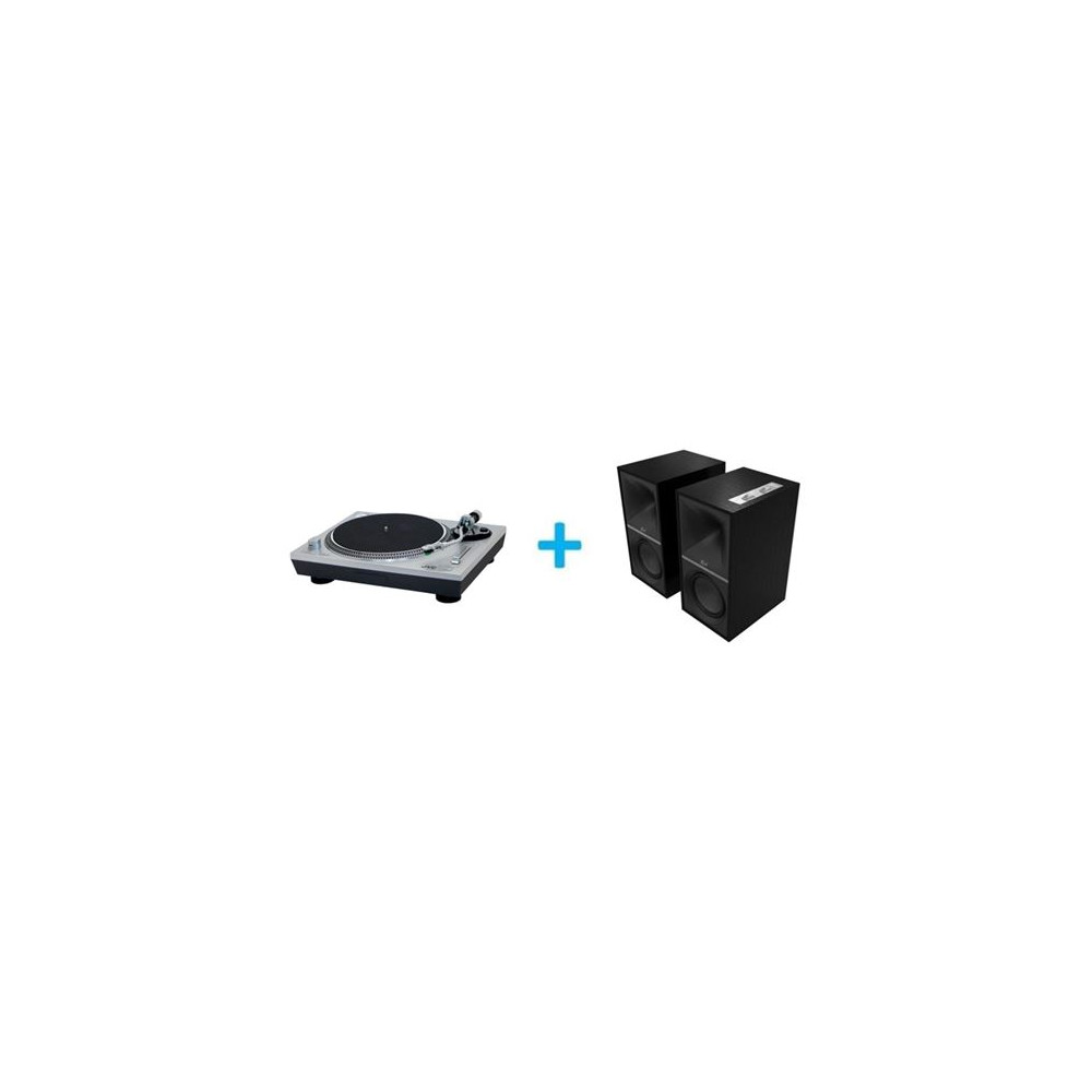 Paket JVC AL F85S Lecteur Vinyle avec 2 Enceintes Amplifiées Klipsch The Sevens (Noir)