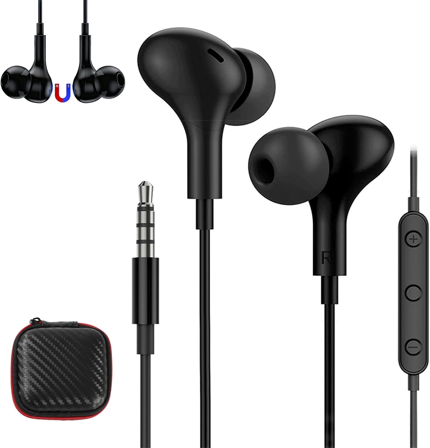 Écouteurs intra-auriculaires KALANKA sans fil magnétiques avec micro et contrôle du volume pour Samsung, Xiaomi, etc.