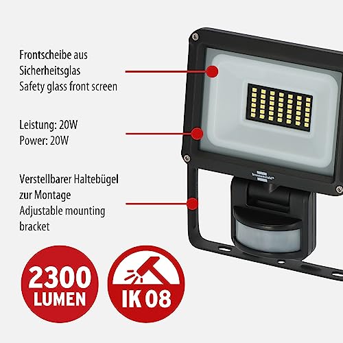 Brennenstuhl JARO 3060 P 20W Outdoor LED Projector, Black