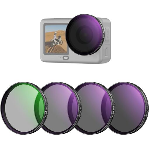 Neewer CPL + ND Kit - 4 Circular Polarizing (CPL) & Variable ND Filters for DJI Osmo Action 6