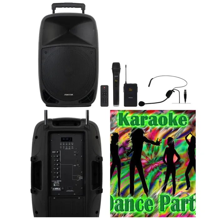 Haut-parleur portable Bluetooth Fonestar TWS 700W Stéréo Fête KARAOKE avec 2 micros sans fil UHF