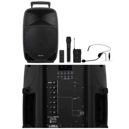 Haut-parleur portable Bluetooth Fonestar 700W Stéréo Fête Karaoké TWS - 2 Microphones UHF