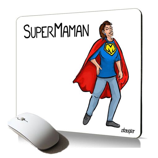Utaupia Soft Mouse Pad - Super Mom Design, Comic Text, Fun
