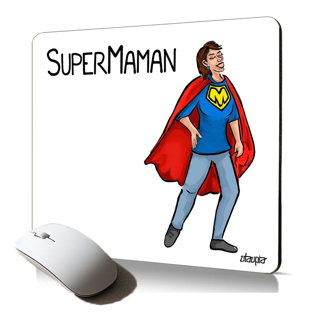 Utaupia Soft Mouse Pad - Super Mom Design, Comic Text, Fun