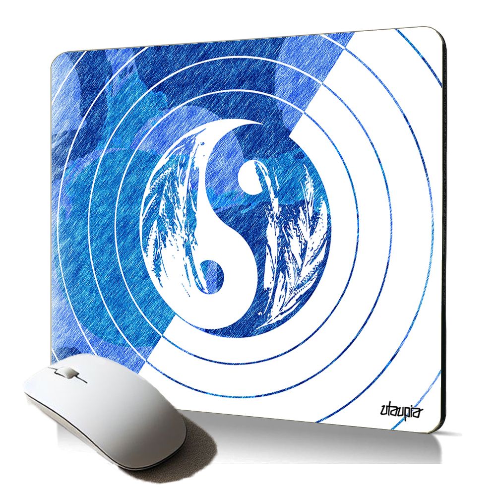 Utaupia Soft Mouse Pad with Zen Feather Pattern - Anti-Slip, Original Art for Professionals and Gamers