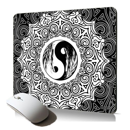 Utaupia Soft Mouse Pad - Yin and Yang Zen Design, Black