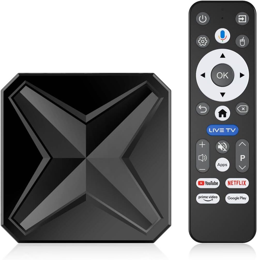 Pulsfell Android 14 TV Box, 2GB RAM 16GB ROM RK3518 Quad Core A53 Mali 450 MP2 GPU 8K Ultra HD Smart TV Box 2.4/5.8GHz WiFi 6 BT 5.4