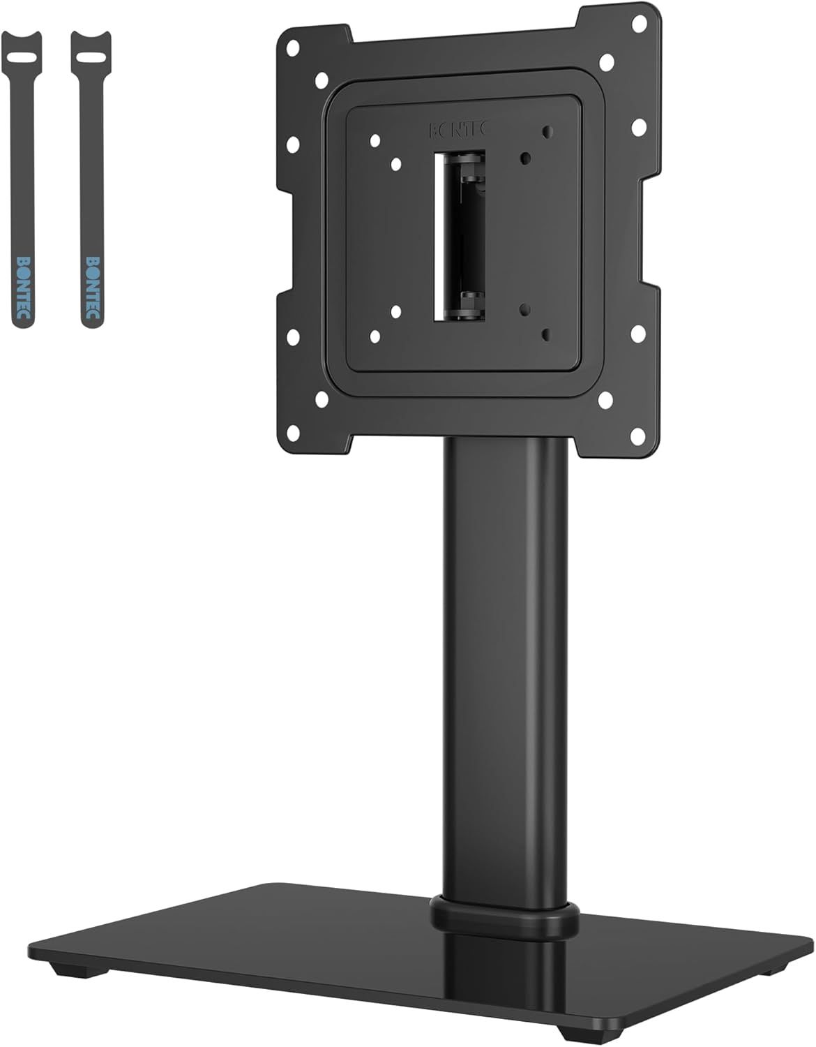 BONTEC Universal TV Stand for TVs 17-43 inches LCD/LED/OLED/Plasma/Curved, Adjustable Height and 50-Degree Pivot, Max Capacity 45 kg, Max VESA 200x200