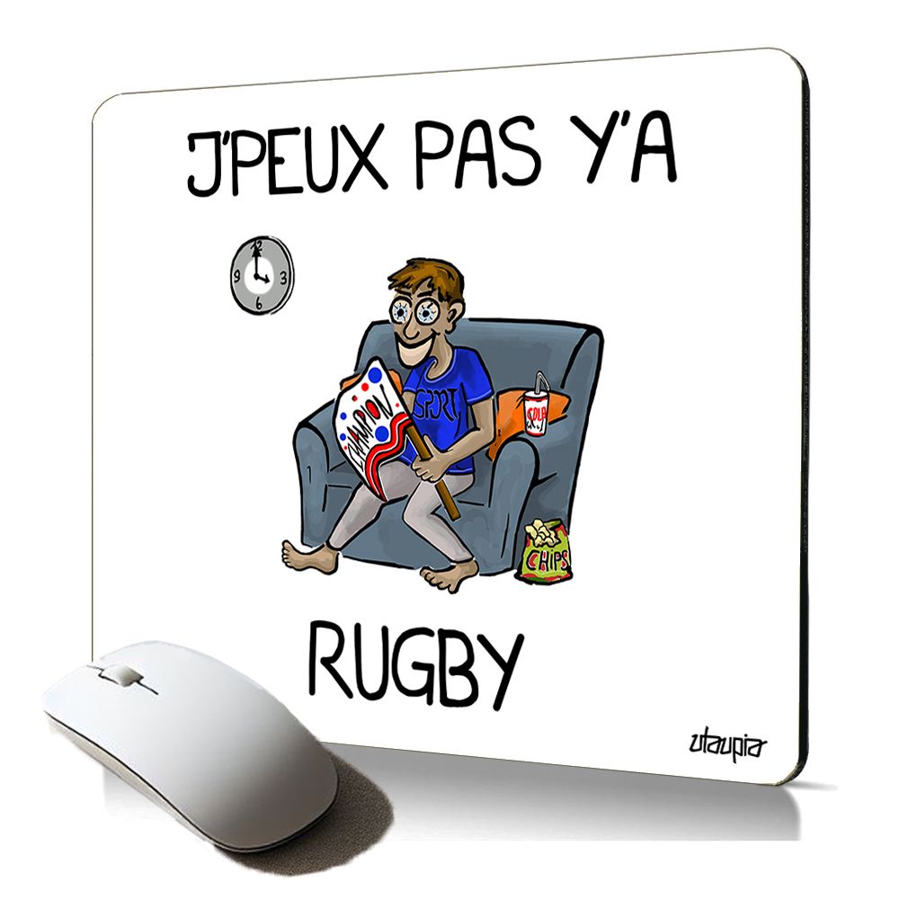 Reloj de ratón suave Utaupia - Rugby XV Francia divertido