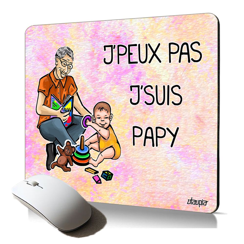 Utaupia Soft Mousepad - Grand-père, je ne peux pas, c'est mon travail (humour)
