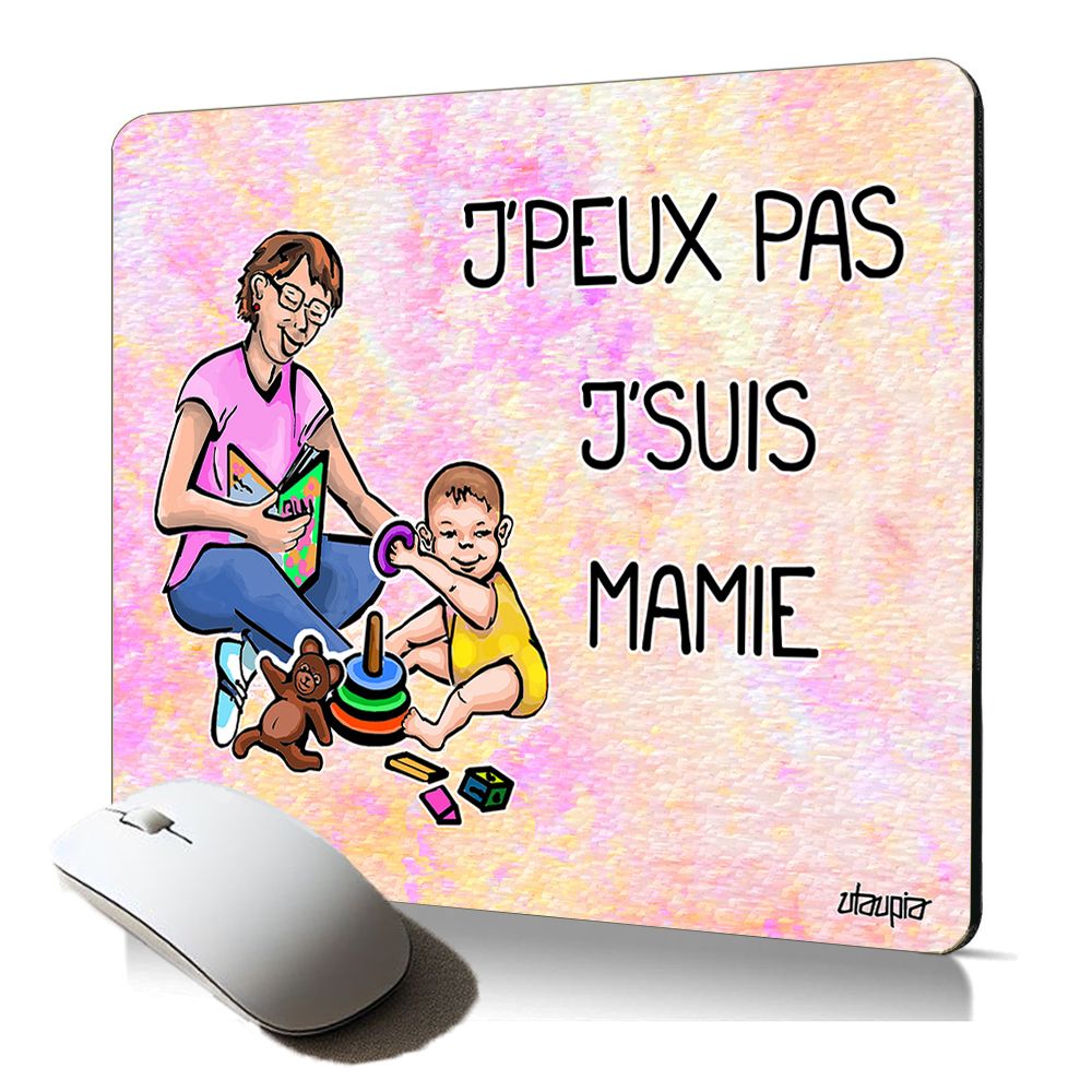 Manta para ratón suave Utaupia - 'No puedo, soy abuela' - Accesorio de calidad
