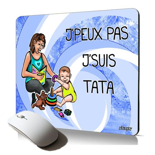 Tapis de souris souple Utaupia - Antidérapant avec design humoristique tata