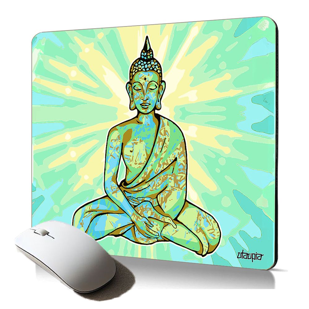 Tapis de souris souple illustration Bouddha - Soleil de l'Inde, Utaupia