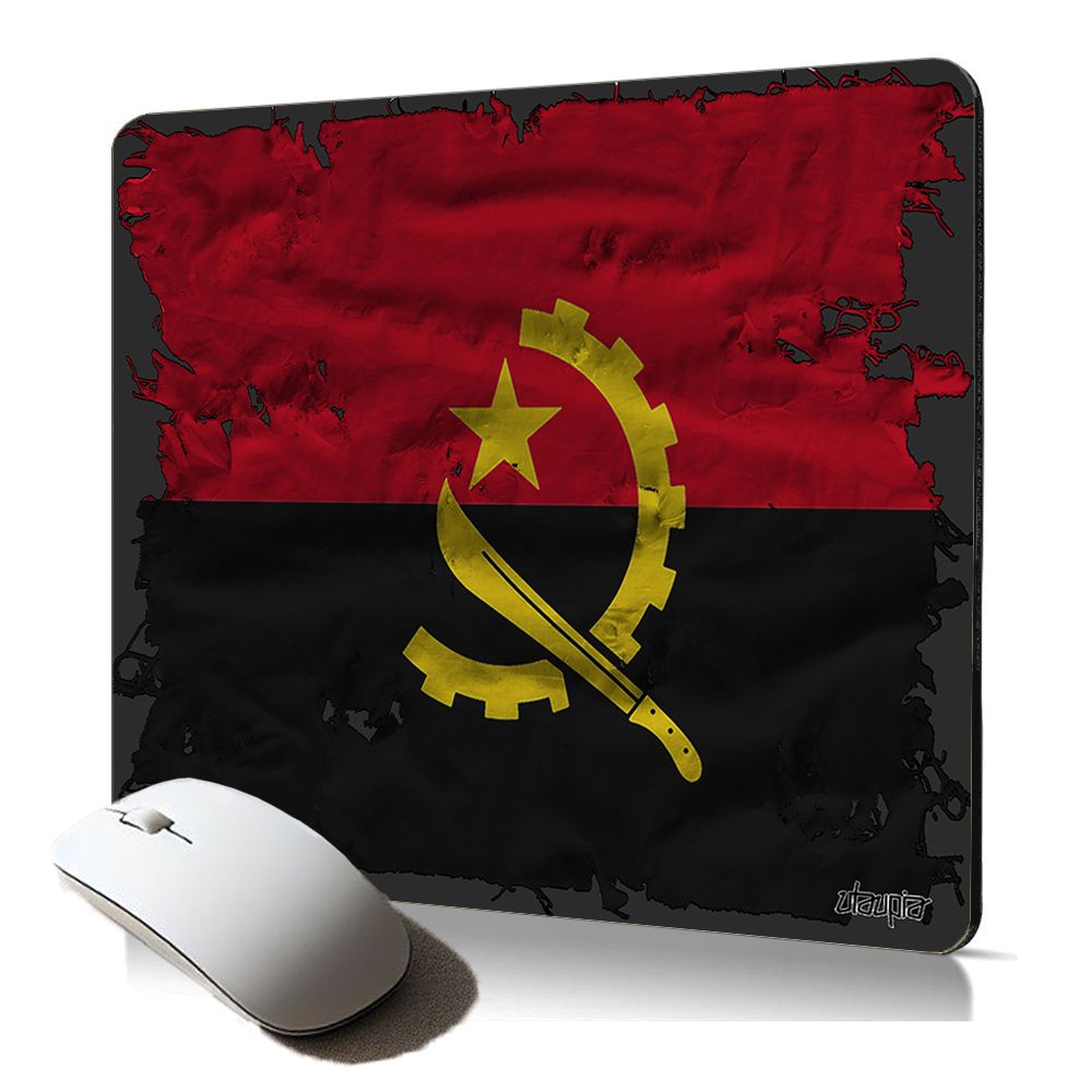 Tapis de souris souple Utaupia avec drapeau d'Angola, accessoire gaming