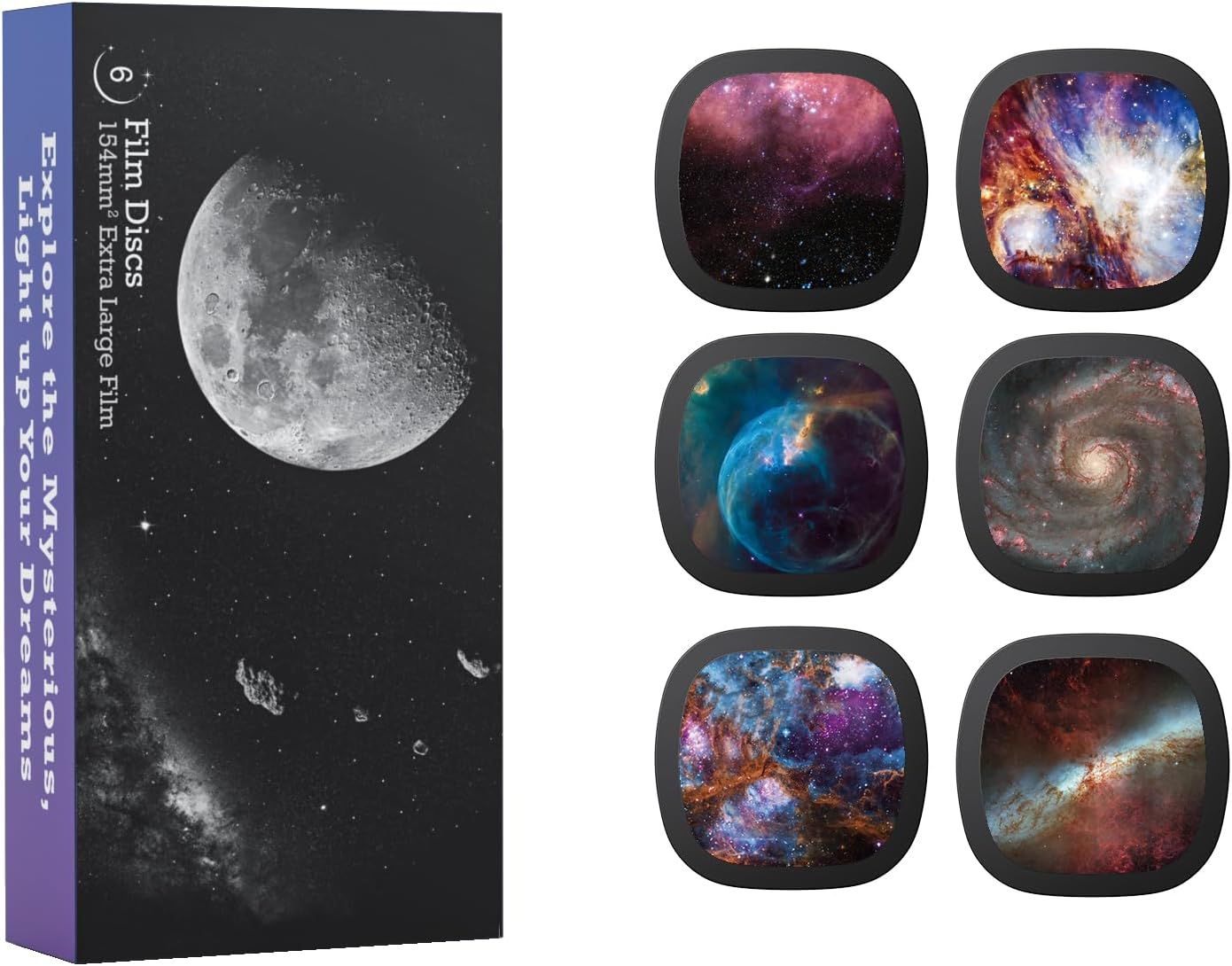 Disques Nebula Réalistes - Diapositives 5k Ultra HD pour Planétarium Domestique, Ensemble de 6 Disques (Nebula 1)