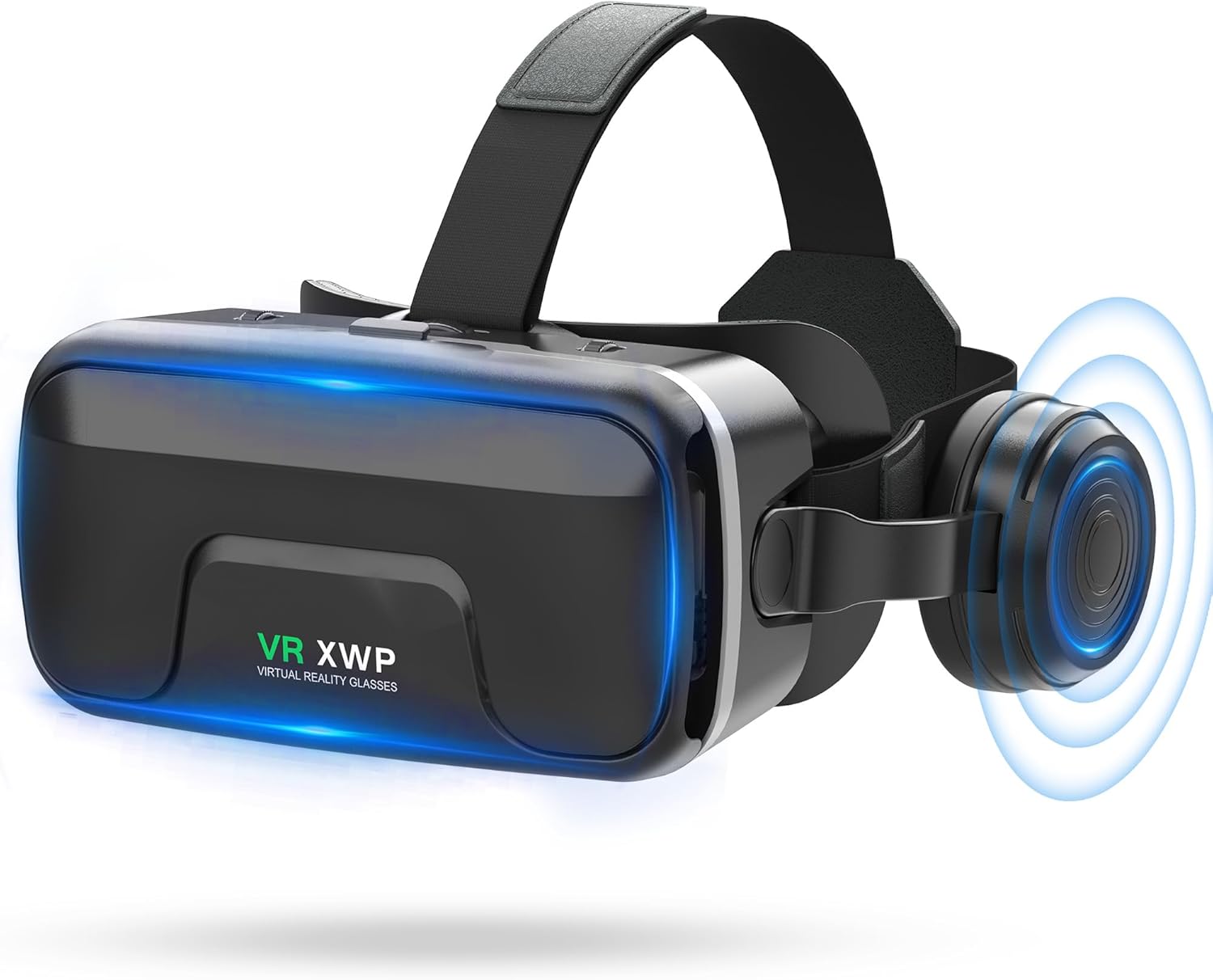 XWP VR Headset with Built-in Earphones for Smartphone, Immersive 3D Virtual Reality Glasses (VR) for iPhone and Android (4.7"-7.2")