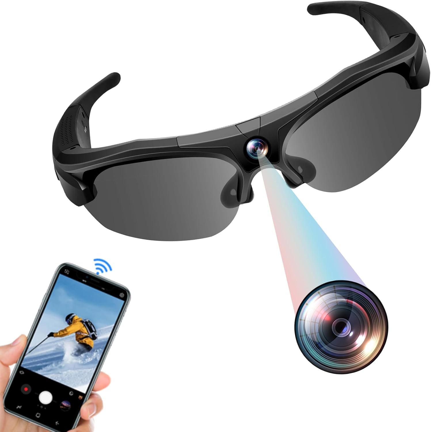 MEVRONISSHOP Action Camera, WiFi 4K & Wide Angle 120° Sport Cam, Polarized Lenses & 100-Minute Battery, DV Mode for Sports and Adventure