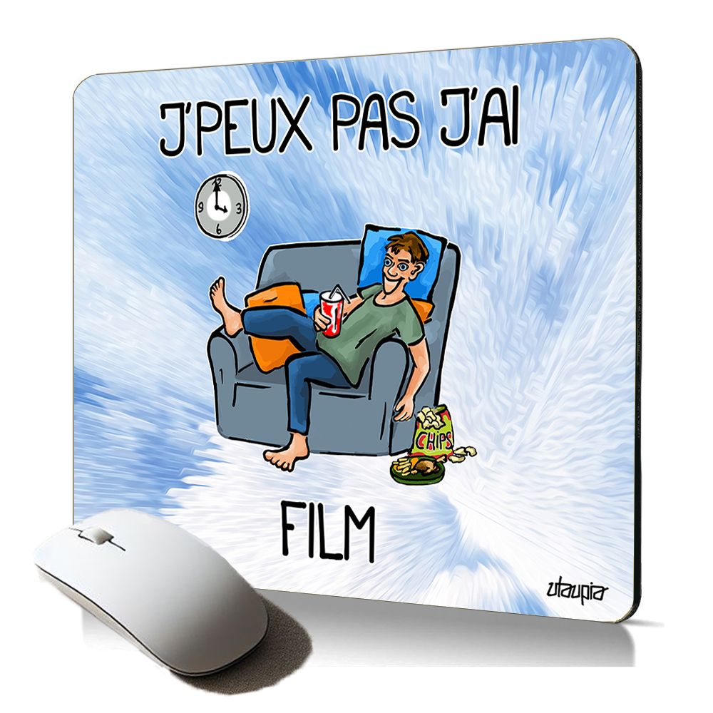 Utaupia Soft Mouse Pad - Funny Film Text, Blue, Comedy Design