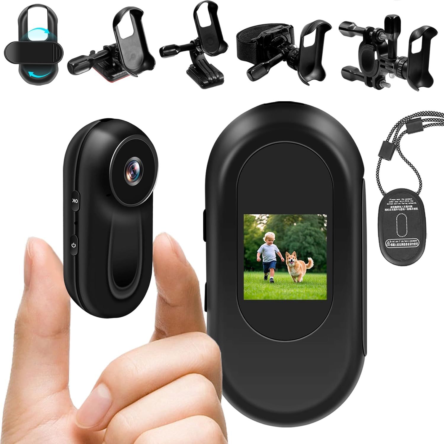 MEVRONISSHOP Action Cam, 1080P HD Grand Angle Camera, Night Vision, Magnetic Mount and Screen, Ideal for Sports and Outdoor Activities