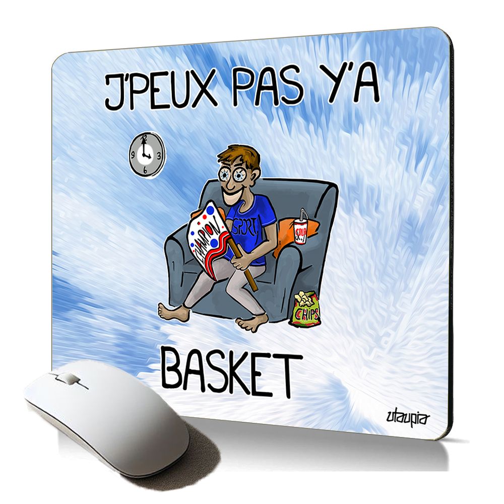 Tapis de souris souple Utaupia avec design basket-ball