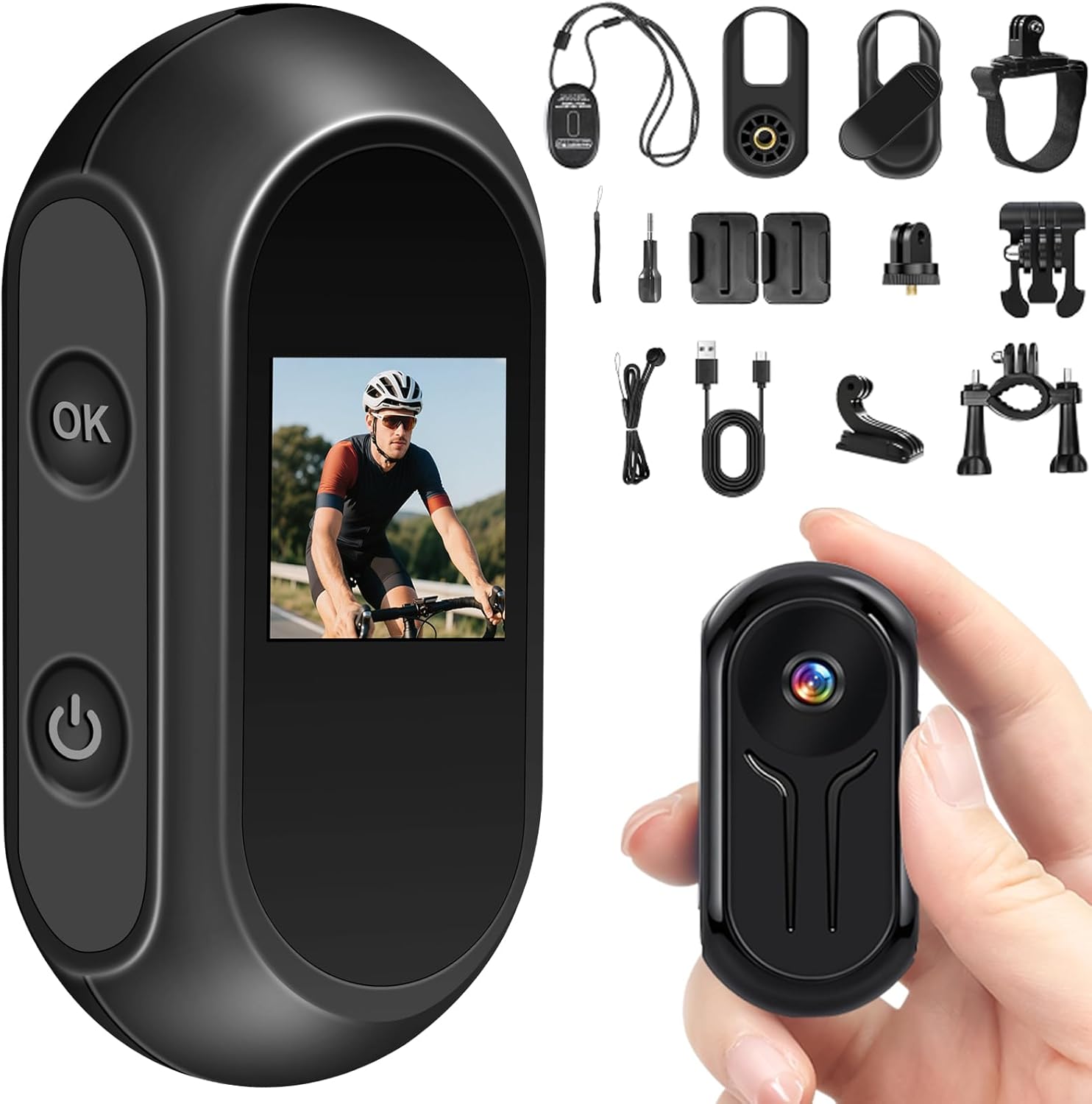 MEVRONISSHOP Mini Sports Camera, 160 Minutes Recording Time, 1080P HD & 120° Wide Angle Action Cam with Automatic Night Vision