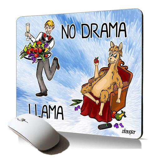 Utaupia Soft Mouse Pad - No Drama Lama Humorist BD Funny Text Animal Ergonomic Accessory
