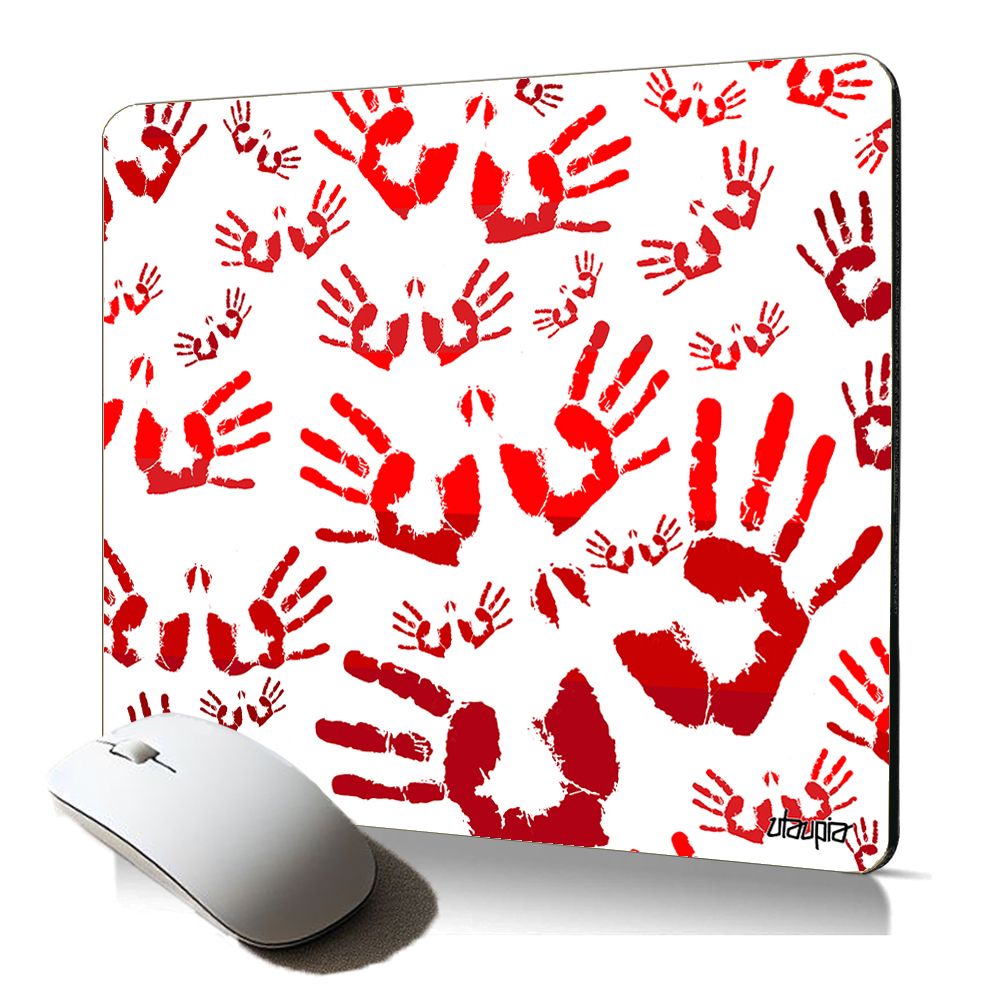 Tapis de souris souple Utaupia avec empreinte main personnalisée, accessoire anti-dérapant et durable