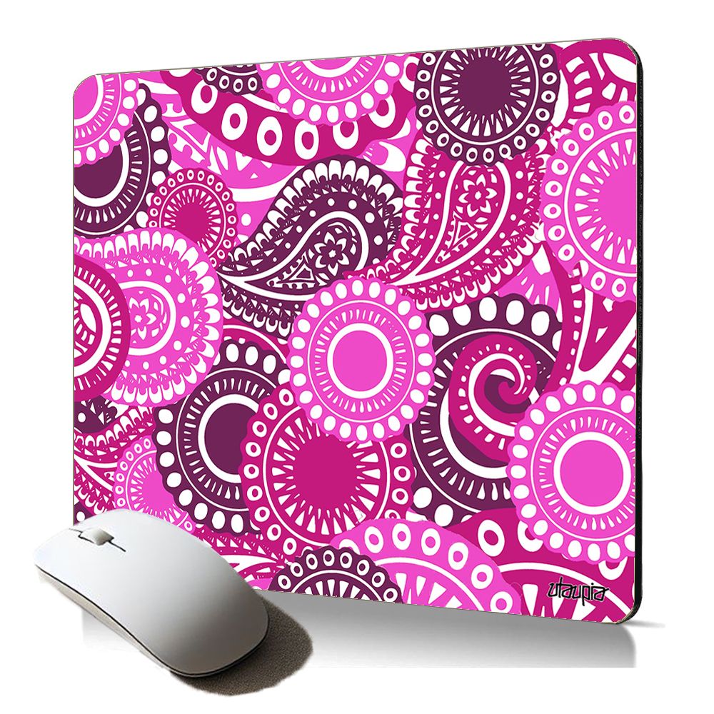 Utaupia Soft Mouse Pad - Colored Indian Paisley Design