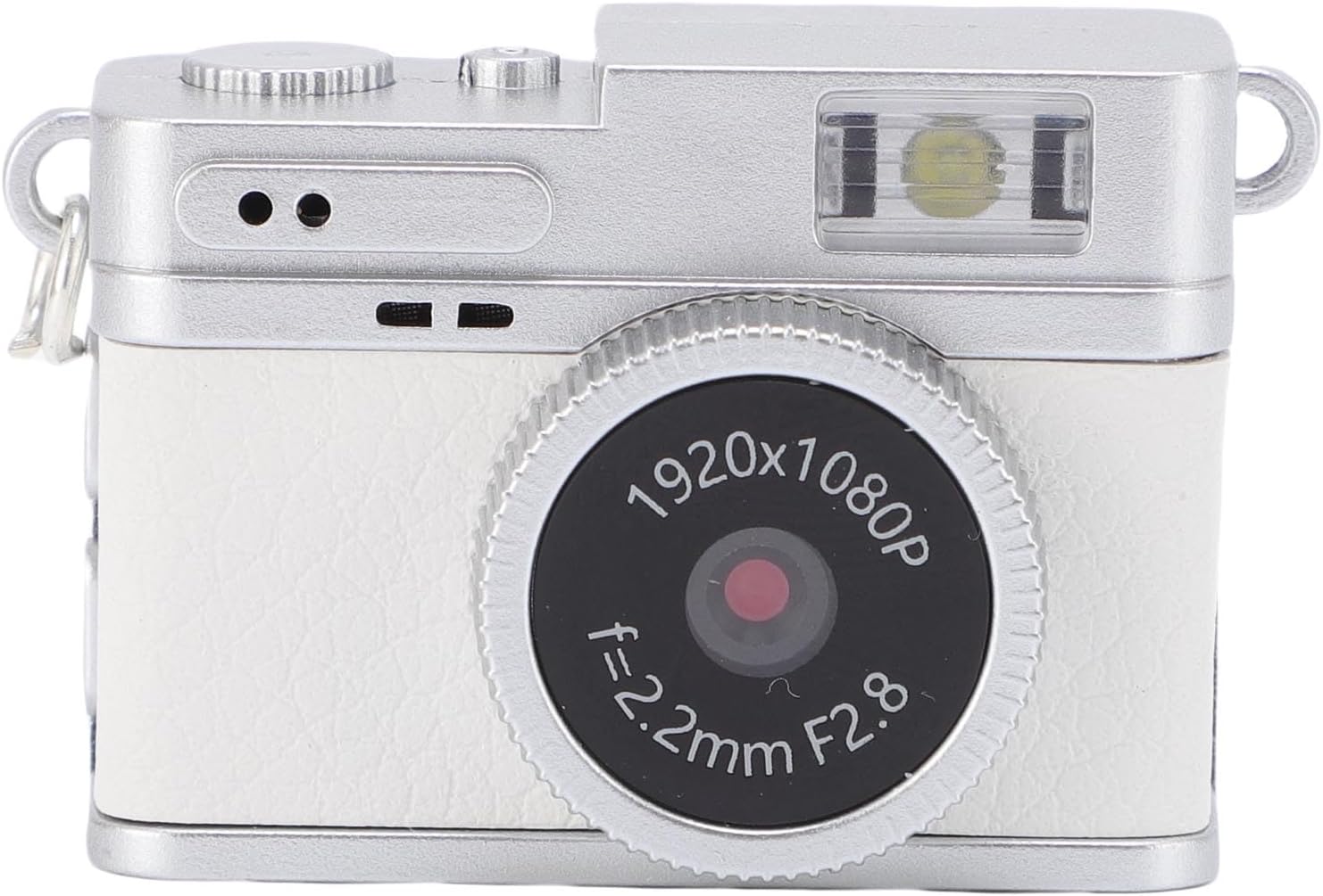 Compact Vintage Camera with Accessory Kit, 1080p FHD 2MP Video and Photos, LED Fill Light, Portable for Daily Shooting (White)