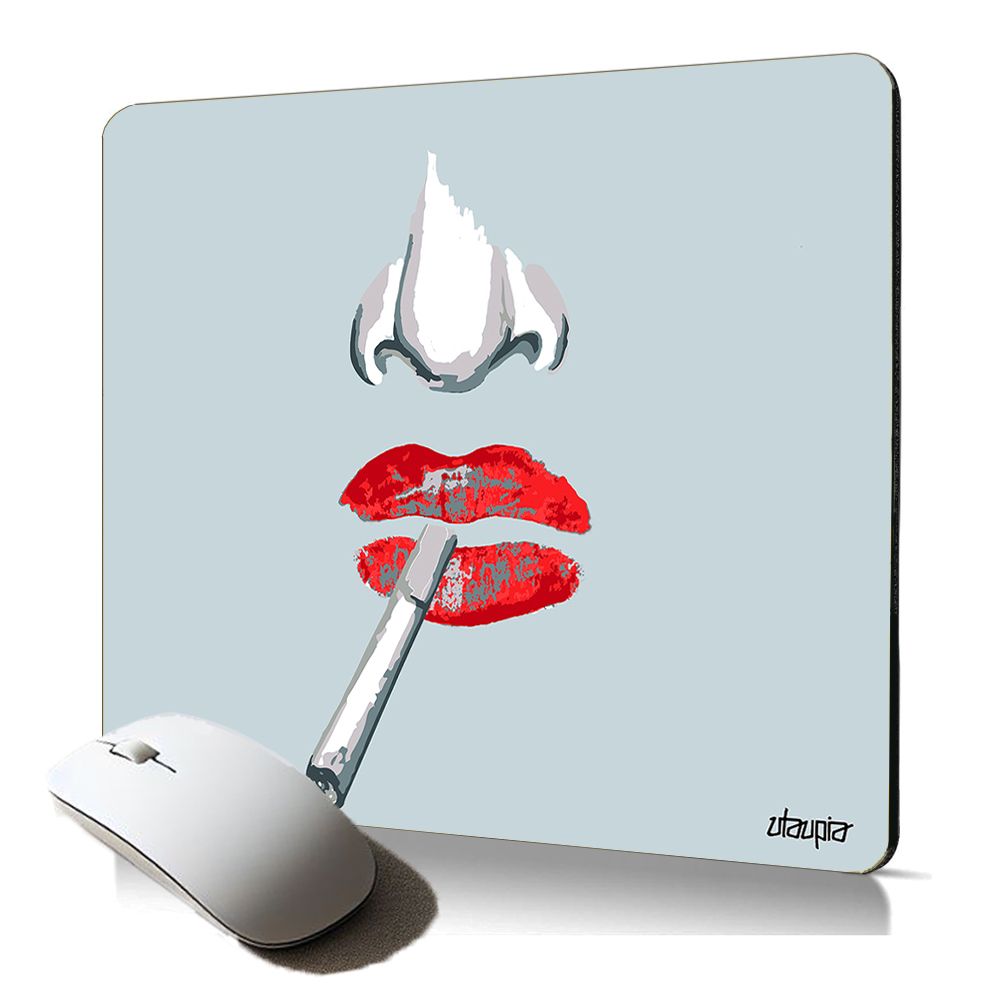 Tapis de souris souple Utaupia - Design lèvres fatales