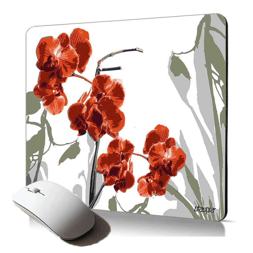 Utaupia Orchid Flower Plant Design Mousepad - Soft, Artistic, Quality Mouse Mat