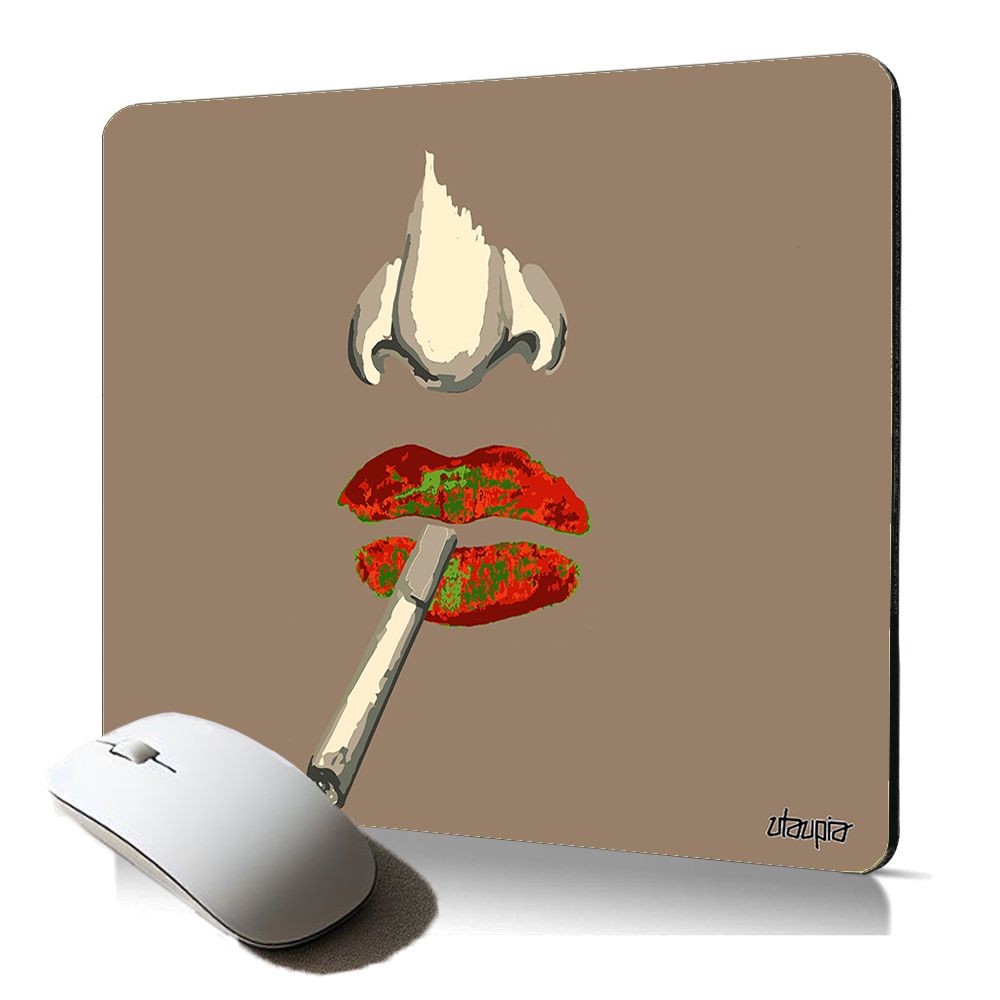 Tapis de souris souple Utaupia - Portrait glamour bouche lèvres, design unique pour gamers
