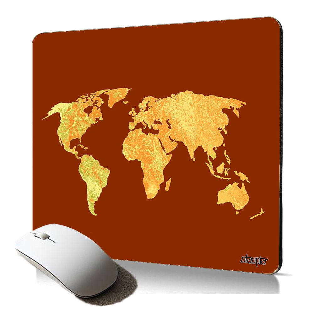 Utaupia Original World Map Mousepad - Soft Flexible Gaming Desk Mat
