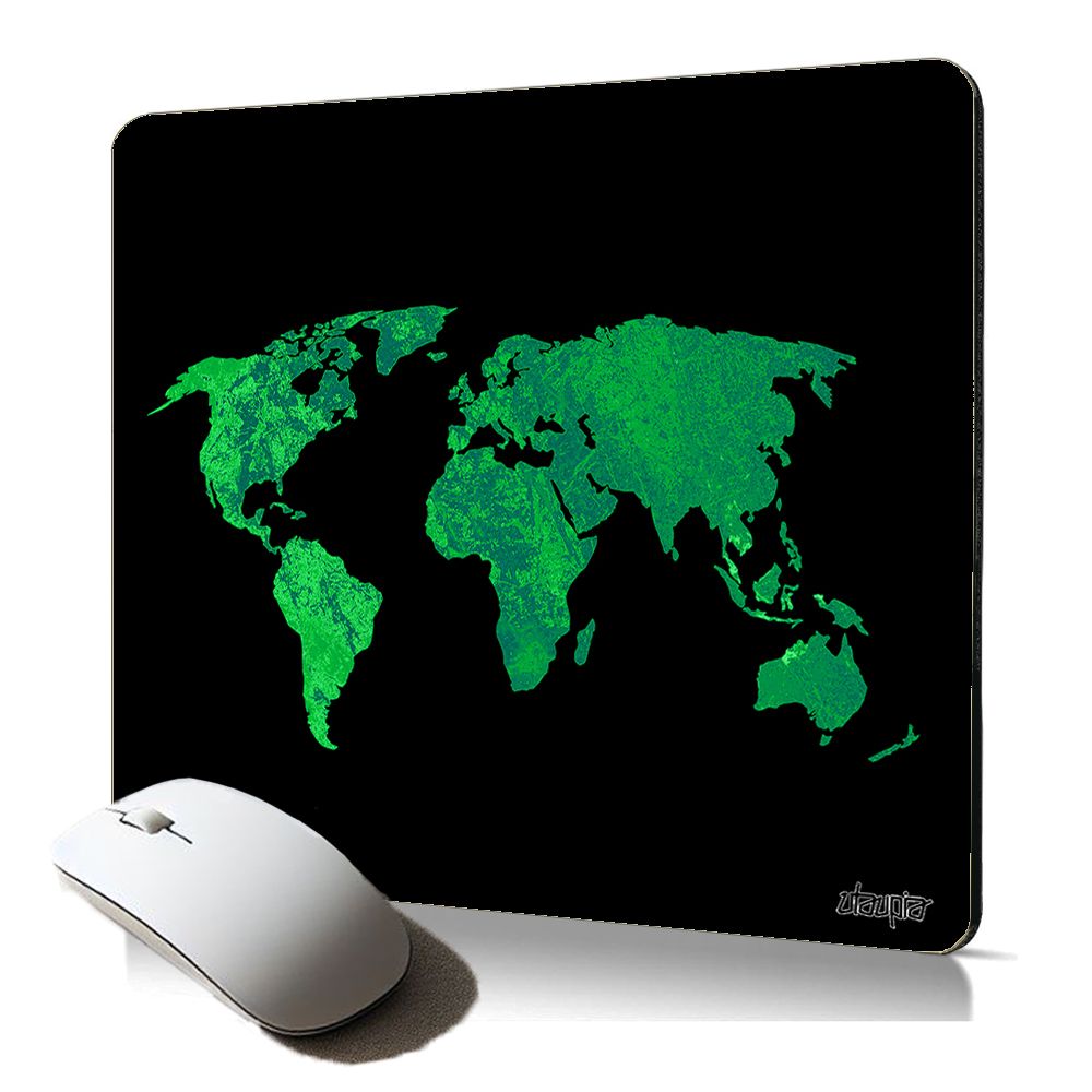 Tapis de souris souple Utaupia - Carte du monde, antidérapant, qualité supérieure
