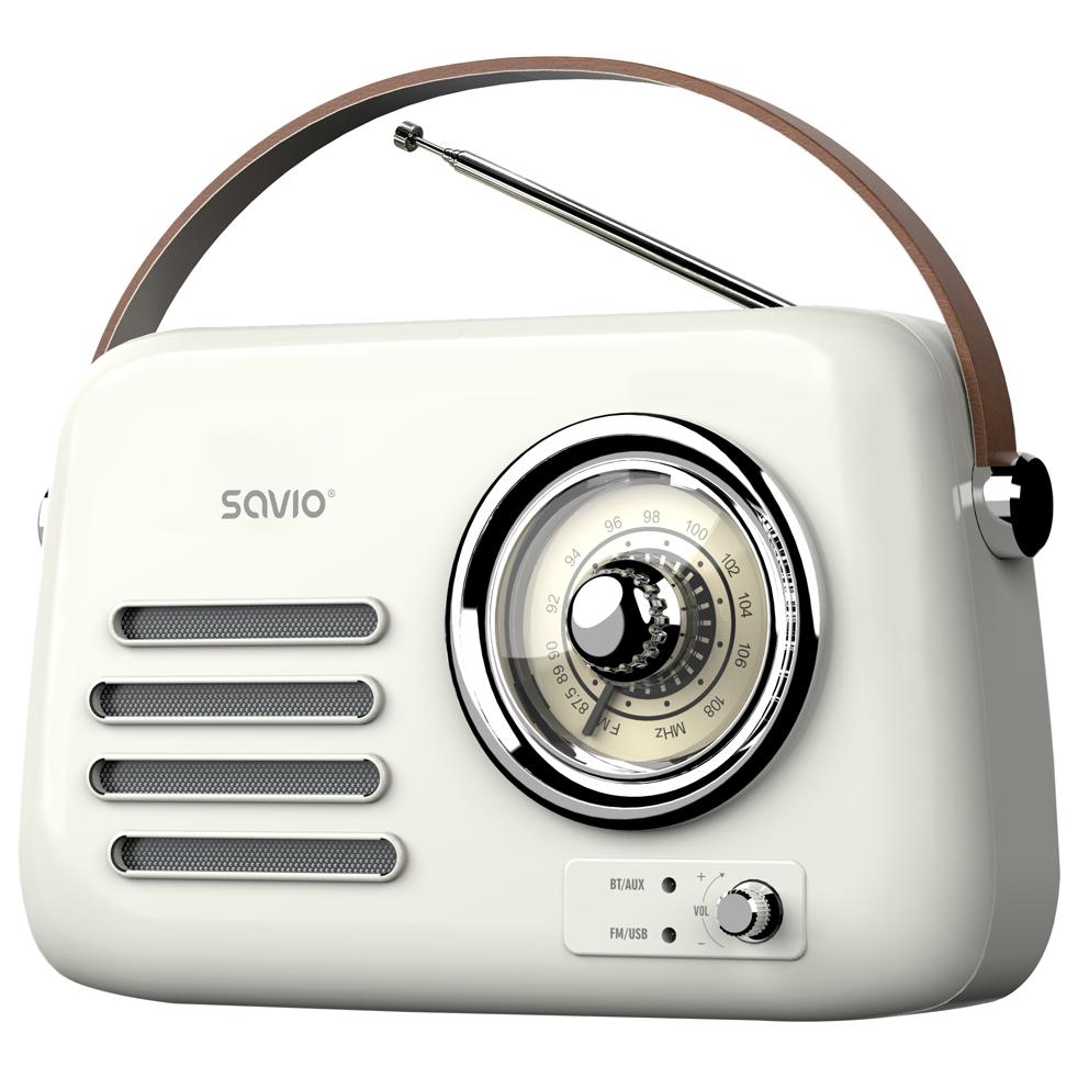 Savio RS-02 Portable Analog Radio - White