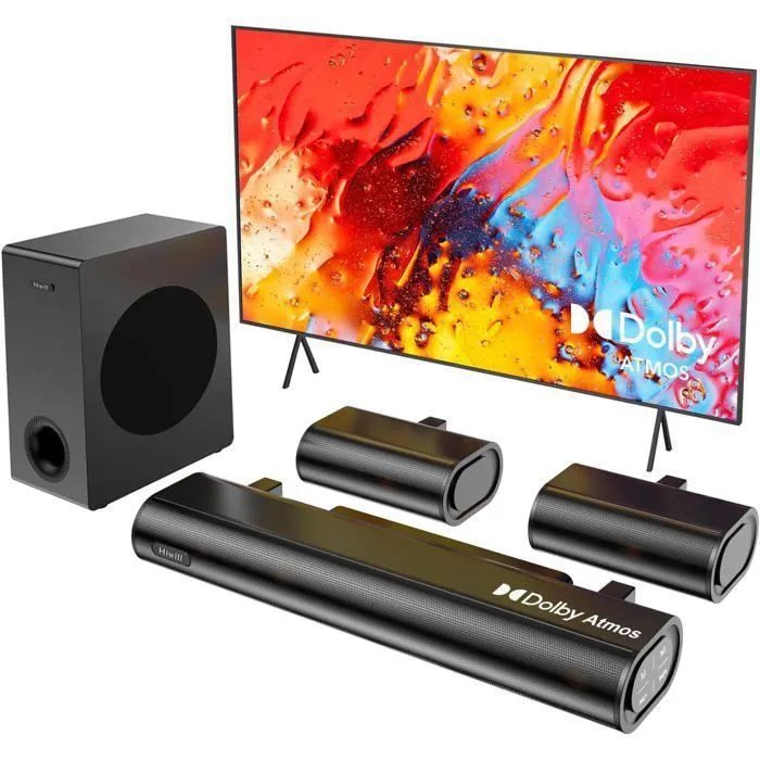 HIWILL A51 5.1 Dolby Atmos Soundbar - 380W - Surround Speakers - Black