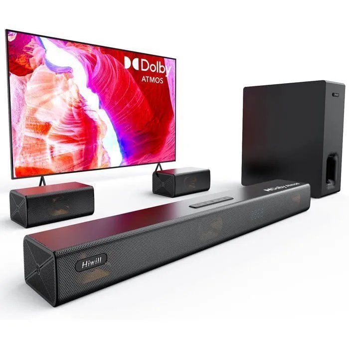 HIWILL A51 PRO 5.1CH Soundbar - Dolby Atmos, Wireless Subwoofer, 6.5 Inch, Surround Speakers