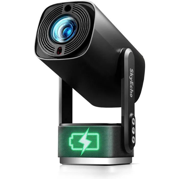 SkyEcho FreeONE-Pro Projector - 1080P/4K Enhanced - Built-in 2-Hour Battery