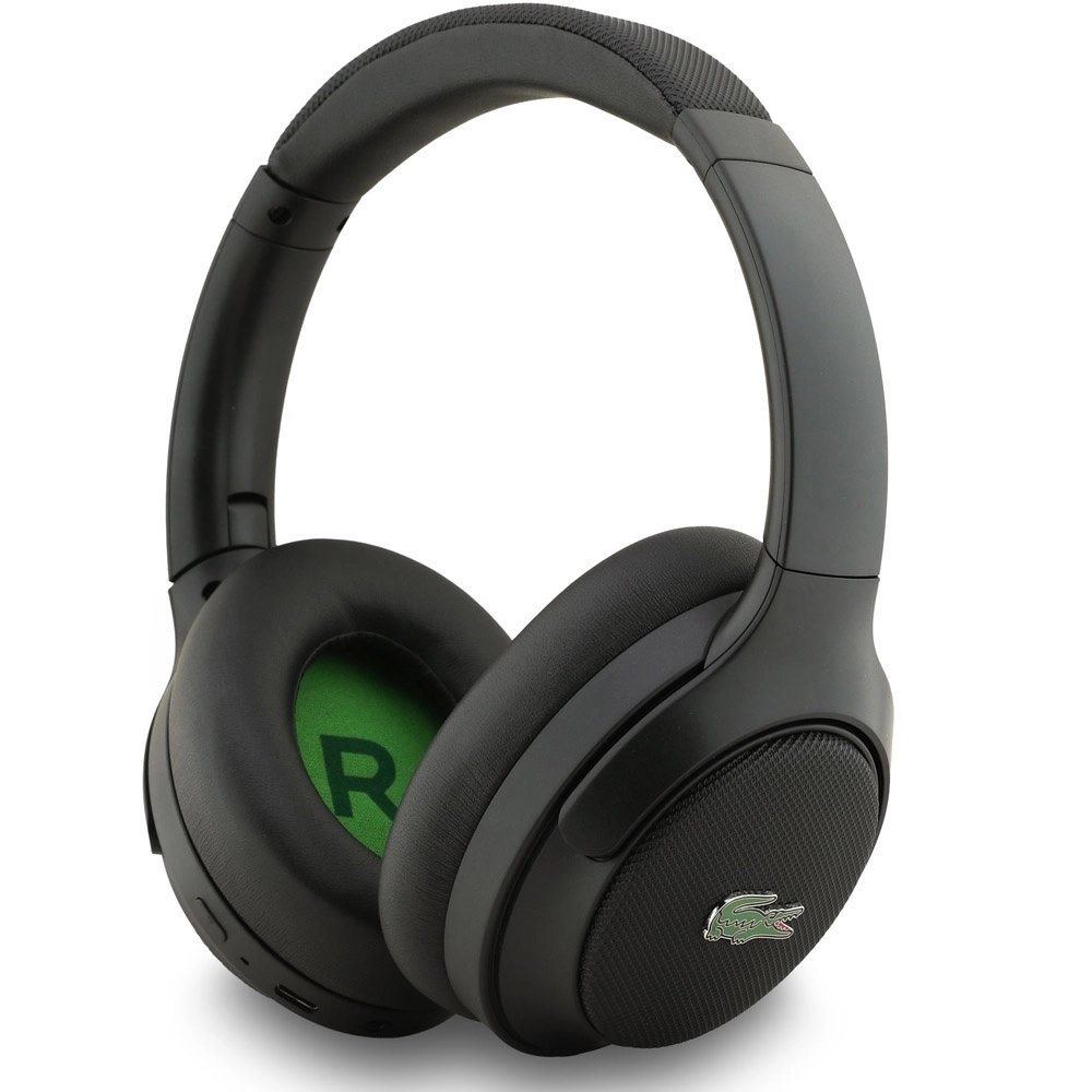 Lacoste Bluetooth Headphones with Super Bass and Case - Black
