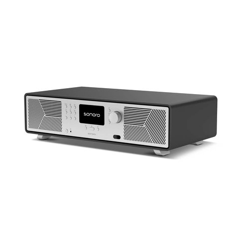 Sistema de sonido Hi-Fi Sonoro AVATON, todo en uno, mate grafito - plateado