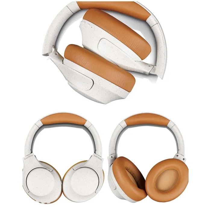 Lenco Bluetooth 5.3 Headset - Extra Bass - Built-in Microphone - White - Active Noise Cancellation (ANC)