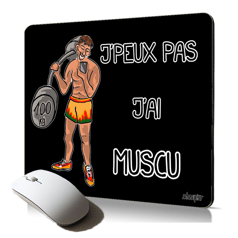 Utaupia Soft Mouse Pad - Humor 'I Can't, I Have Muscles' Fitness Muscle Building Custom Non-Slip Durable Sports Art