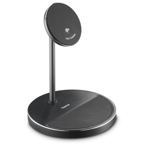 Cargador inalámbrico Hama Qi2 con anillo magnético para teléfonos inteligentes y auriculares