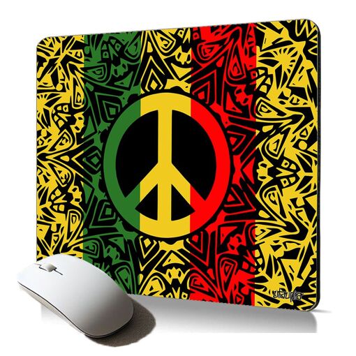 Utaupia Soft Mouse Pad - Peace & Love Jamaica Rasta Hippie Reggae Ragga Design