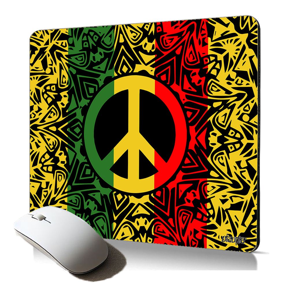 Utaupia Soft Mouse Pad - Peace & Love Jamaica Rasta Hippie Reggae Ragga Design