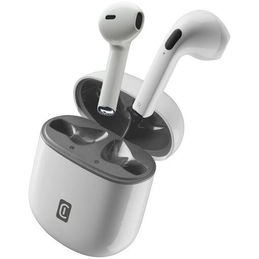 Casque stéréo sans fil Cellularline avec étui de charge, blanc