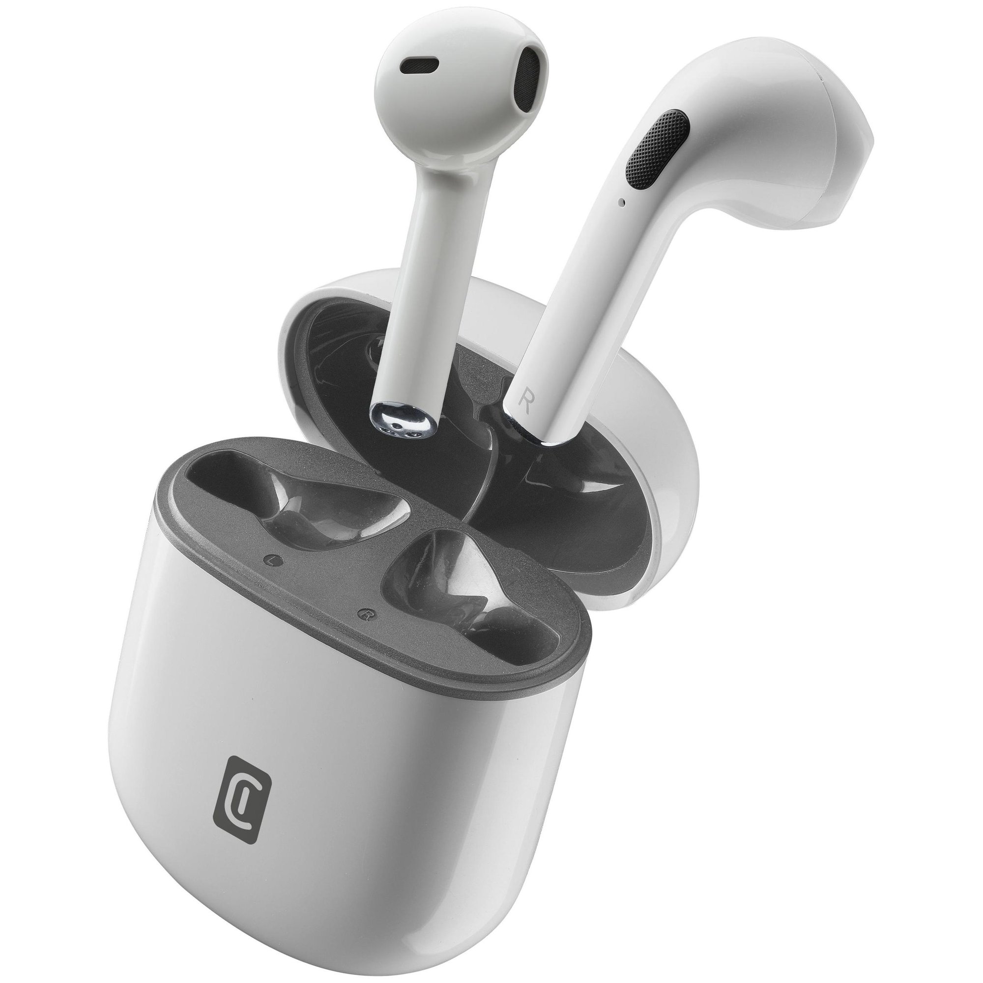 Auriculares inalámbricos Cellularline con estuche de carga, blanco