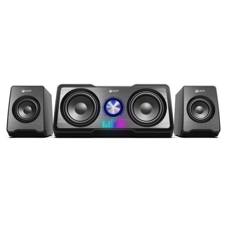 C-Tech SPK-16BK 2.1 Channel Speaker Set - 16W, Black