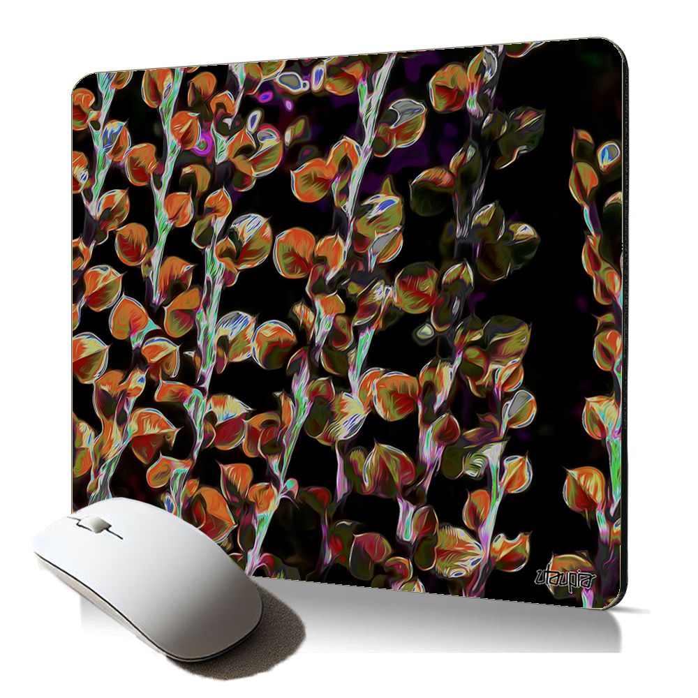 Utaupia Tapete de Ratón Suave - Diseño de Hojas de Árbol y Flores, Naranja